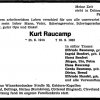 Raucamp Kurt 1914-1982 Todesanzeige